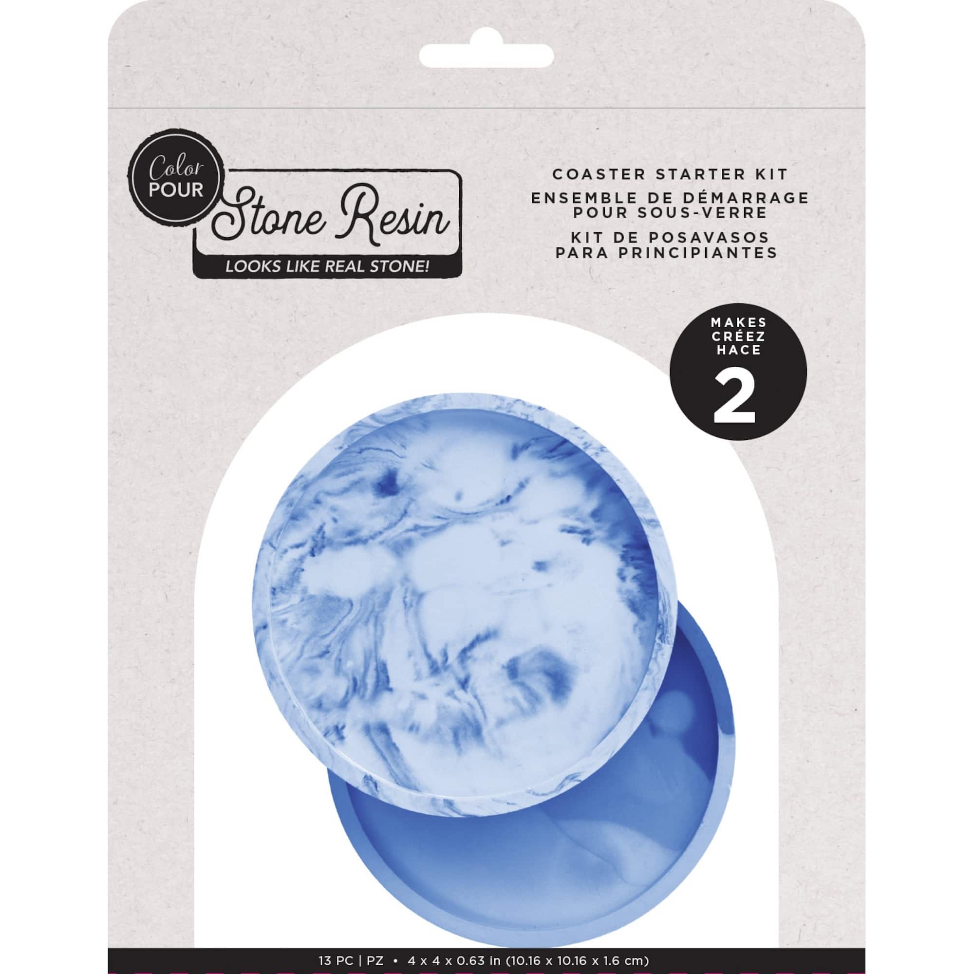 Color Pour Stone Resin Coaster Kit